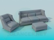 Sofa, Sessel und Ottomane