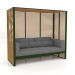 3d model Al Fresco sofa with artificial wood aluminum frame and high back (Bottle green) - preview