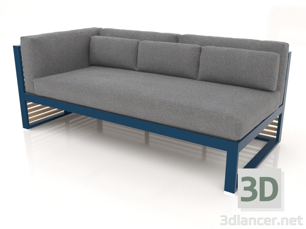 modello 3D Divano modulare, sezione 1 sinistra (Grigio blu) - anteprima