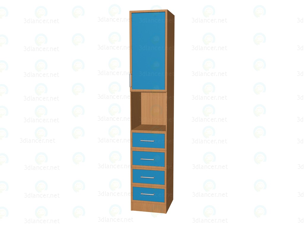 3d model Sección 1 puerta, 4 cajones K224 - vista previa