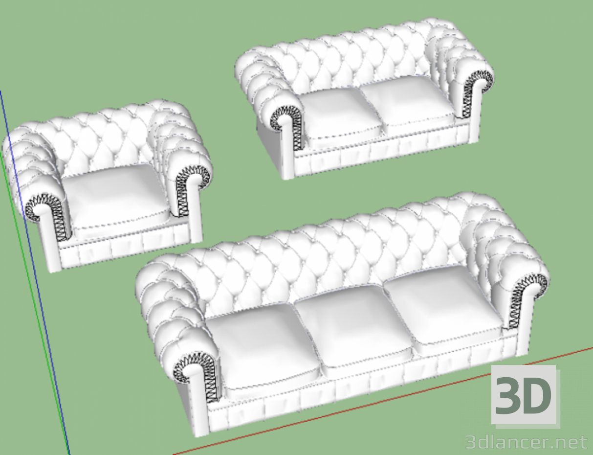 modello 3D divano - anteprima