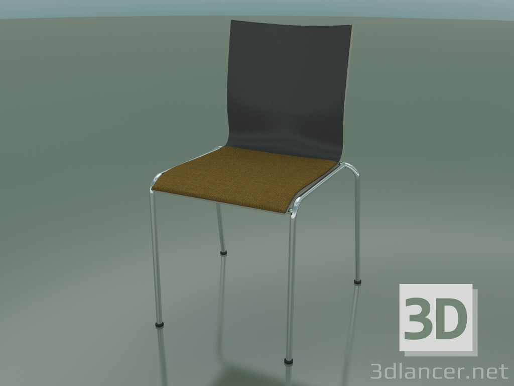 modèle 3D Chaise 4 pieds avec revêtement en tissu (101) - preview