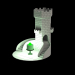 3d A flower pot stylized as a tower model buy - render