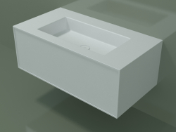 Lavabo con cassetto (06UC52401, Glacier White C01, L 96, P 50, H 36 cm)