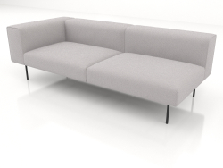 3-seater sofa module with back, armrest on the left