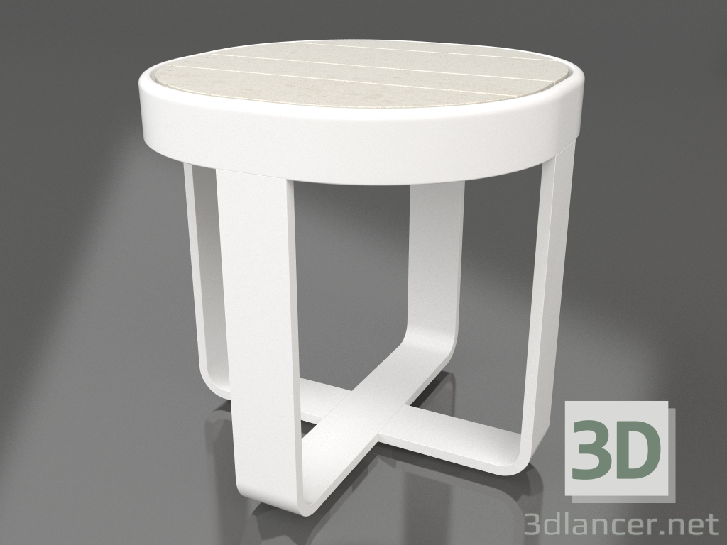 3d model Mesa de centro redonda Ø42 (DEKTON Danae, Blanco) - vista previa