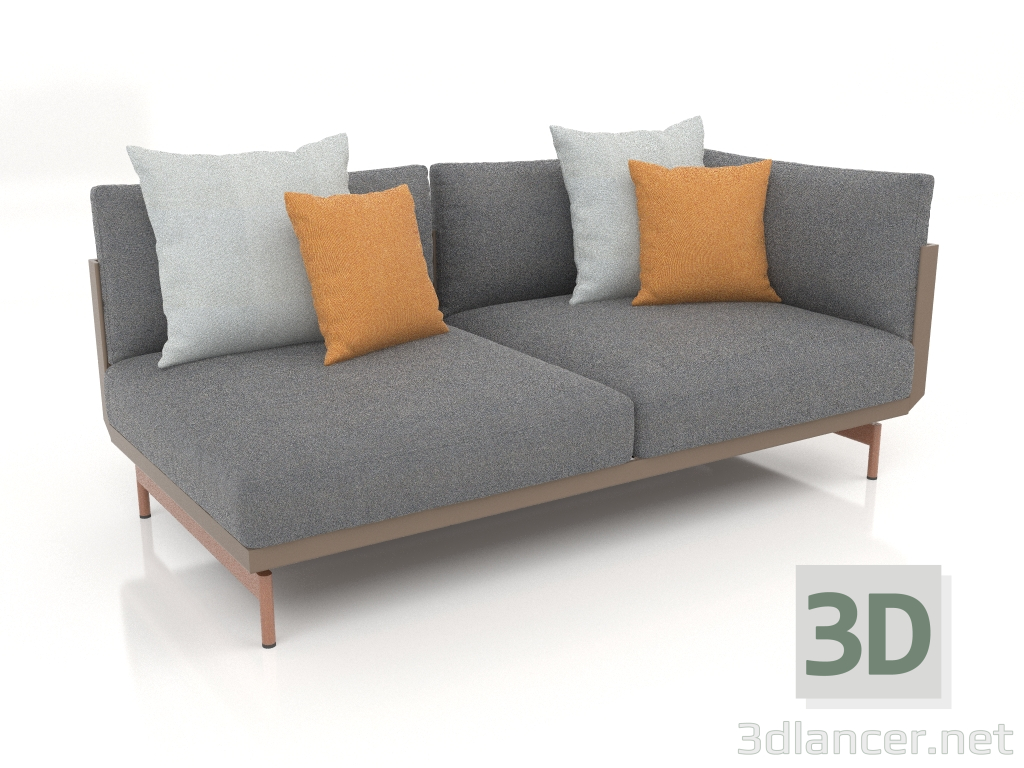 3d model Módulo sofá sección 1 derecha (Bronce) - vista previa