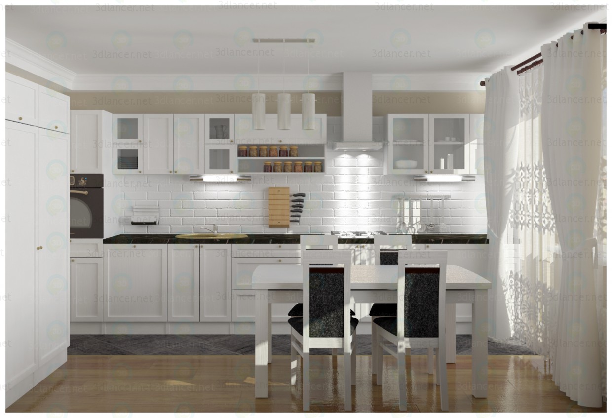 La cocina en el estilo del sur de Francia 3D modelo Compro - render