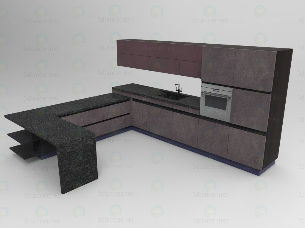 modello 3D di Da cucina Unione Kit comprare - rendering