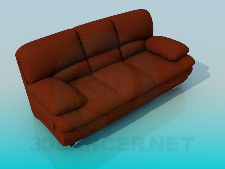 3d model Sofá cuero alta poli - vista previa