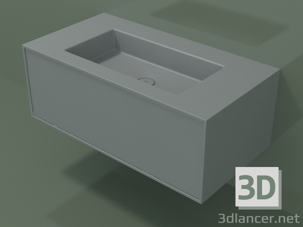 3d model Lavabo con cajón (06UC52401, Silver Grey C35, L 96, P 50, H 36 cm) - vista previa