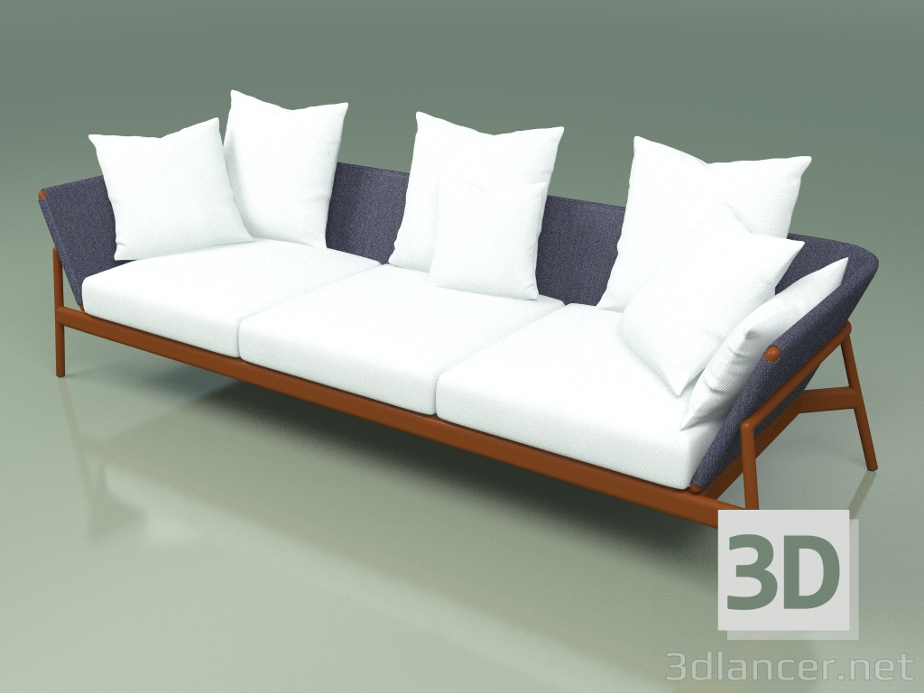 3D Modell Sofa 003 (Metallrost, Batylineblau) - Vorschau