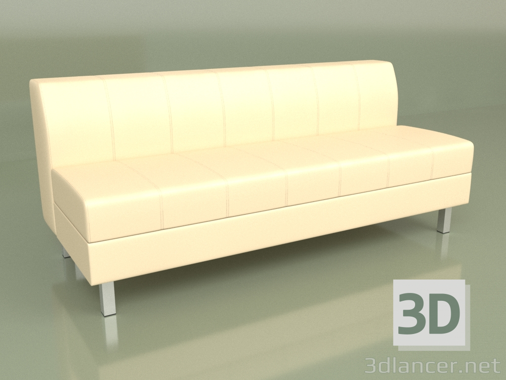 3d model Sección Flagship 3 plazas (cuero beige) - vista previa