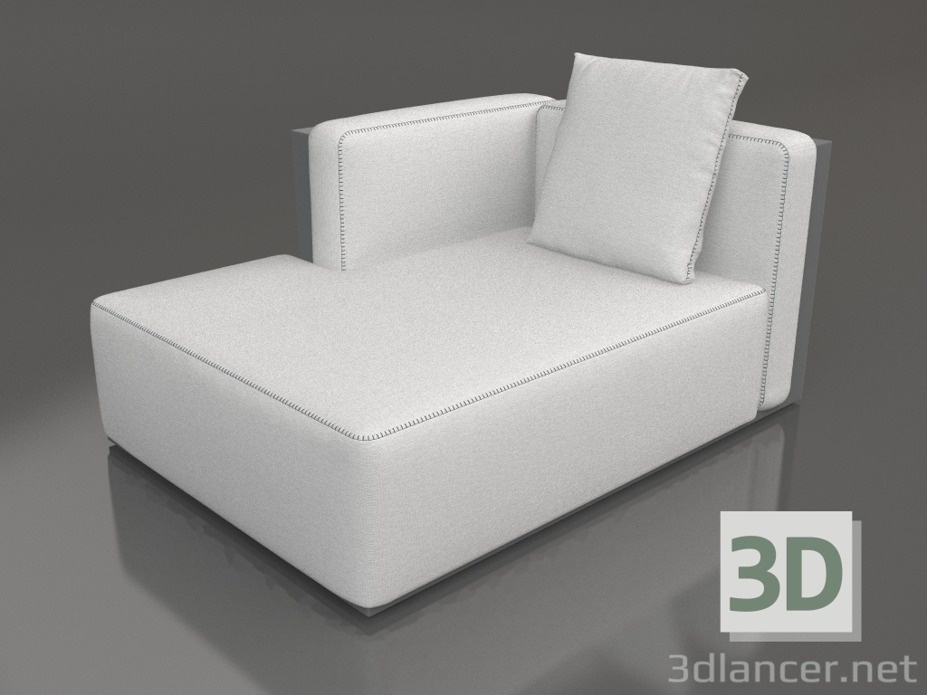 3d model Módulo sofá sección 2 izquierda (Antracita) - vista previa