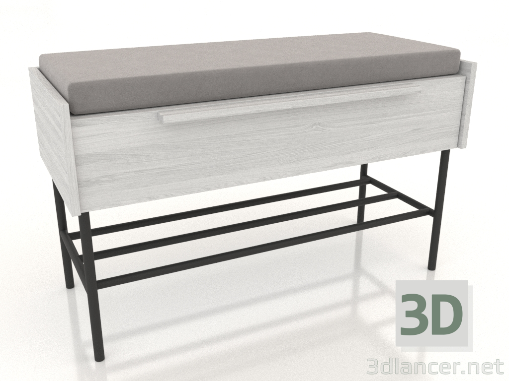 3D Modell Bank 1 (weiß RAL 9010) - Vorschau