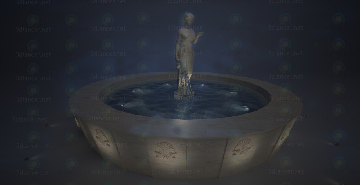 3d Fountain model buy - render