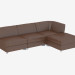 3D Modell Ecksofa aus Leder - Vorschau