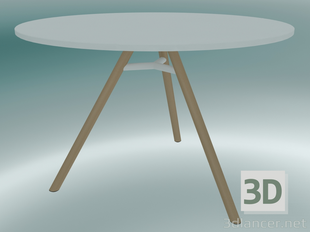 3d model Mesa MART (9834-01 (⌀ 110cm), H 73cm, blanco HPL, aluminio, chapa de fresno natural) - vista previa