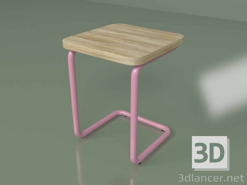 3d model Taburete (rosa, chapa clara) - vista previa