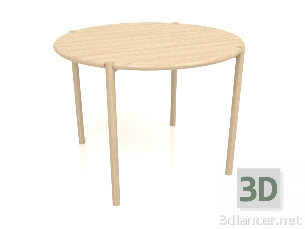 3d model Dining table DT 08 (rounded end) (D=1020x754, wood white) - preview