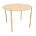 modèle 3D Table à manger DT 08 (extrémité arrondie) (D=1020x754, bois blanc) - preview