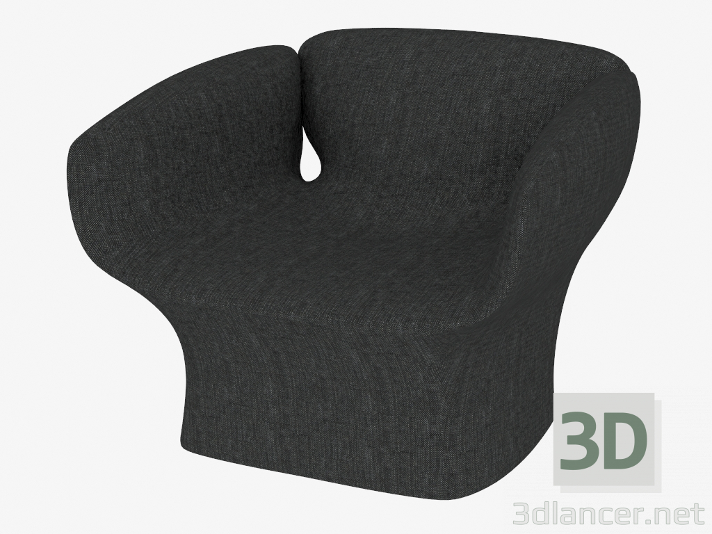 modèle 3D Fauteuil rembourré - preview