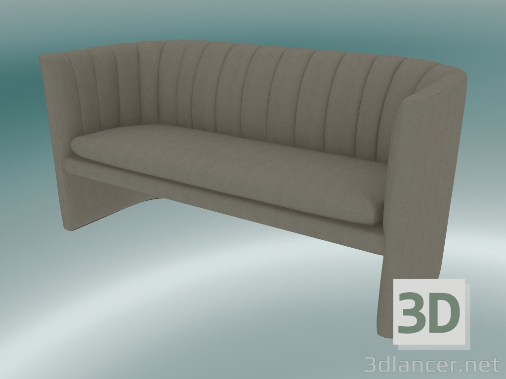 3D modeli Kanepe çift Loafer (SC25, H 75cm, 150x65cm, Kadife 13 Fildişi) - önizleme