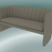 3D Modell Sofa Double Loafer (SC25, H 75 cm, 150 x 65 cm, Samt 13 Elfenbein) - Vorschau