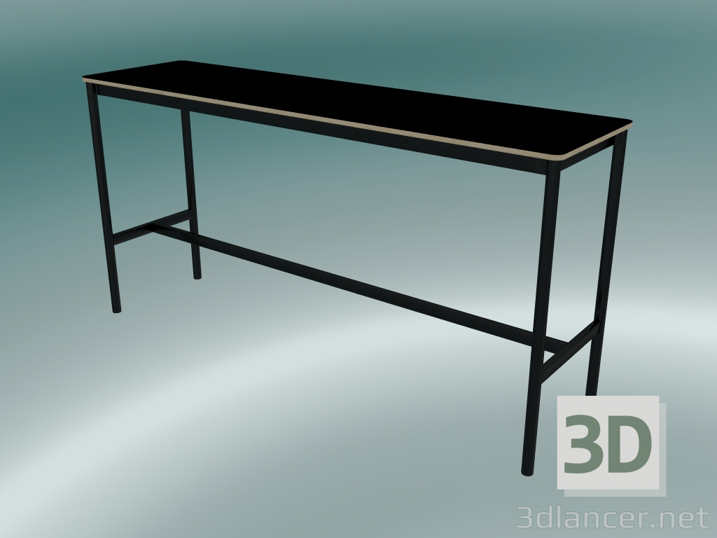 3d model Mesa rectangular Base Alta 50x190x95 (Negro, Contrachapado, Negro) - vista previa