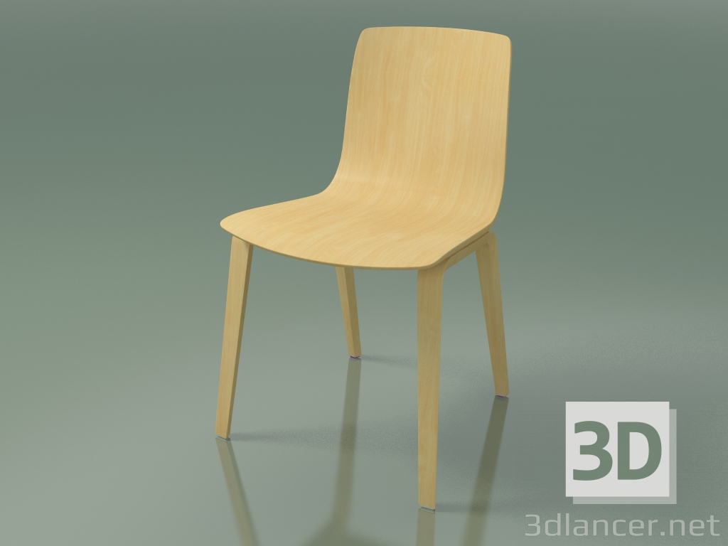 3D Modell Stuhl 3910 (4 Holzbeine, natürliche Birke) - Vorschau