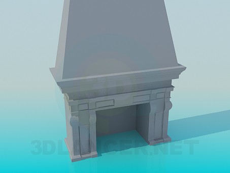 3d model Chimenea de estuco - vista previa