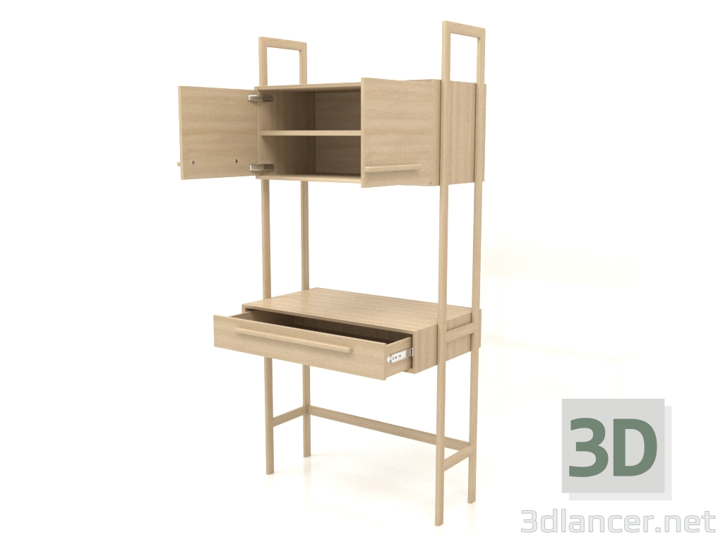 3d модель Стол рабочий RT 02 (открытый) (900х500х1900, wood white) – превью