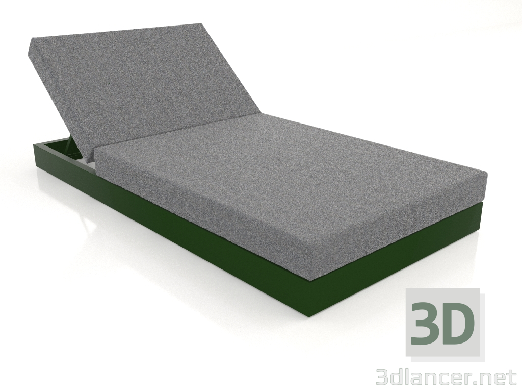 3d model Cama con respaldo 100 (Verde botella) - vista previa