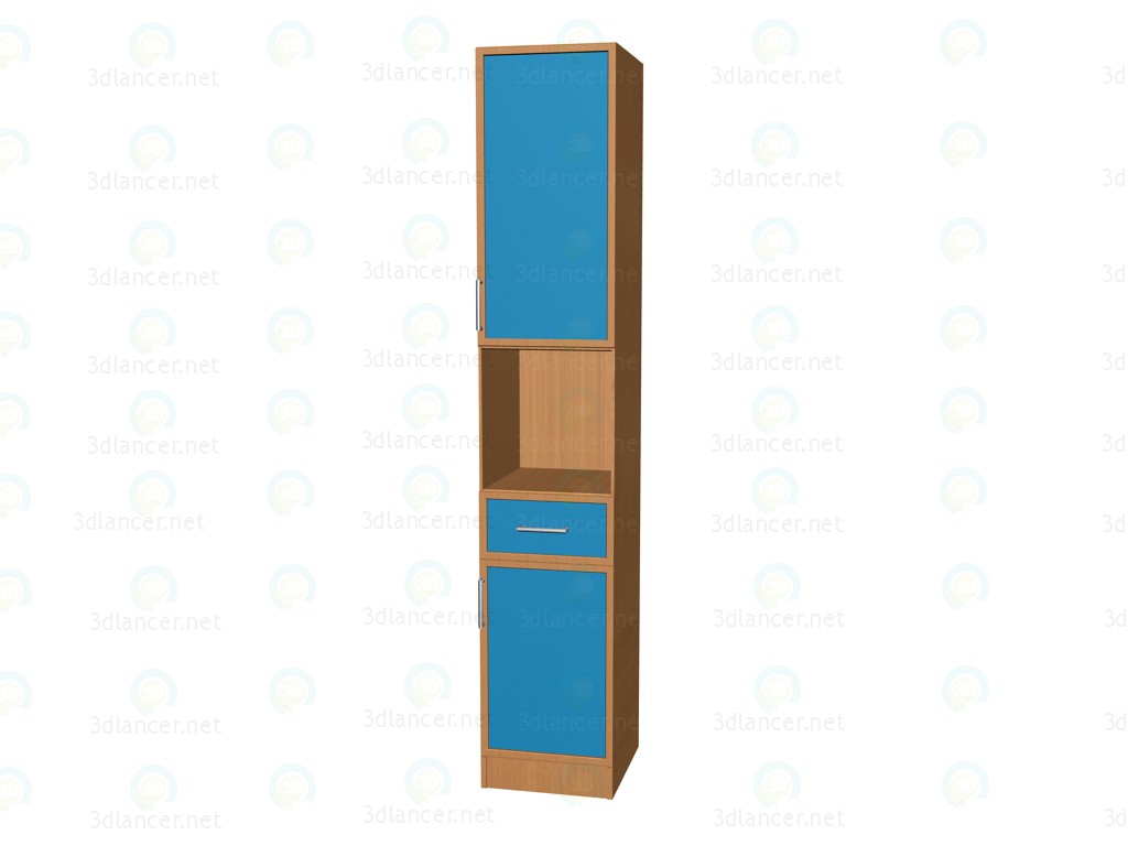 3d model Sección 2 puertas, 1 caja K227 - vista previa