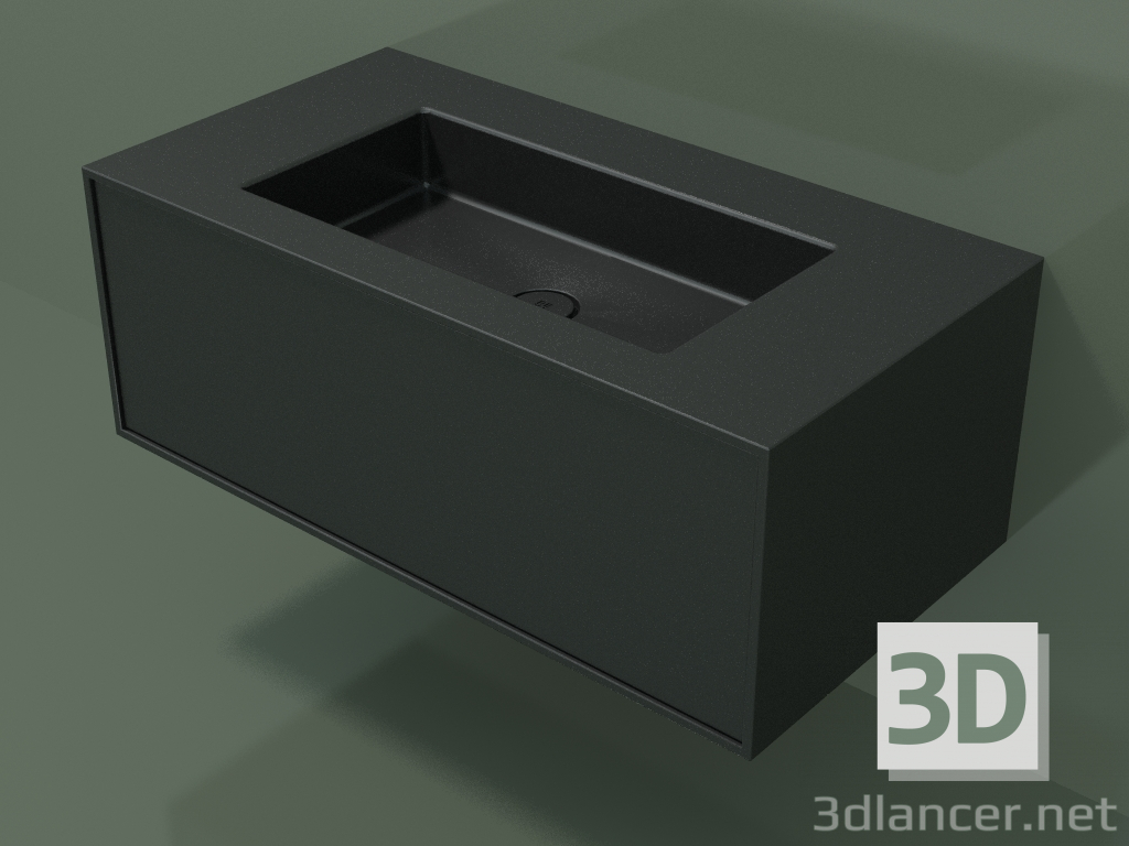 modèle 3D Lavabo avec tiroir (06UC52401, Deep Nocturne C38, L 96, P 50, H 36 cm) - preview