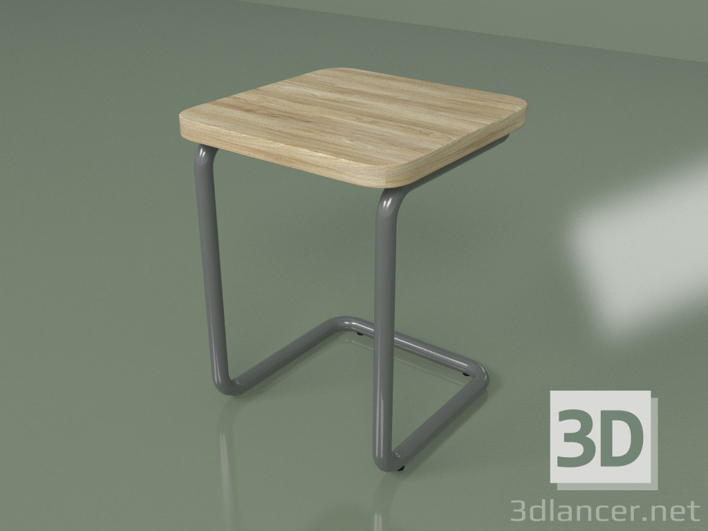 3D Modell Hocker (dunkelgrau, helles Furnier) - Vorschau