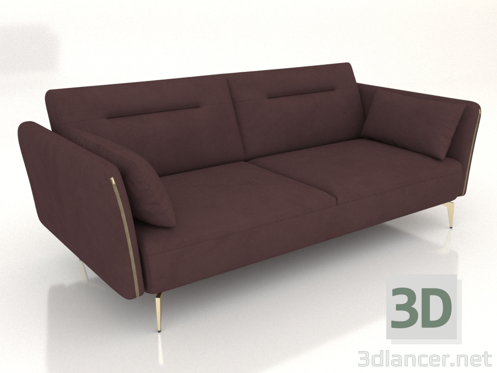 Modelo 3d Sofá cama Liverpool (bordô-dourado) - preview