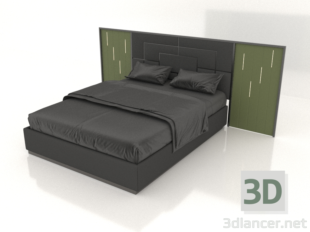 3d model Cama doble (Arabesco) - vista previa