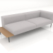 3d model A 3-seater sofa module with a back, an armrest on the right and a shelf on the left - preview