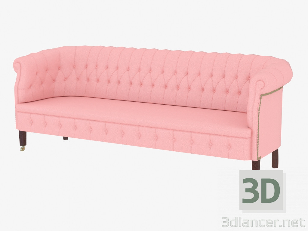 3D Modell Ledersofa dreifach - Vorschau