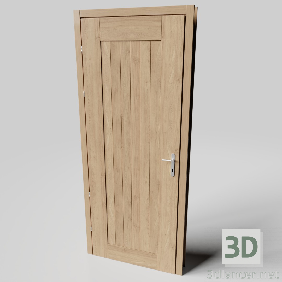 Modelo 3d Porta de madeira - preview