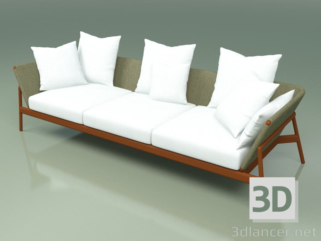 3d model Sofá 003 (Metal Rust, Batyline Olive) - vista previa