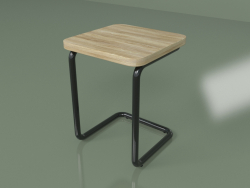 Tabouret (noir, placage clair)