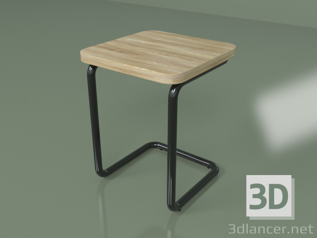 3d model Taburete (negro, chapa clara) - vista previa