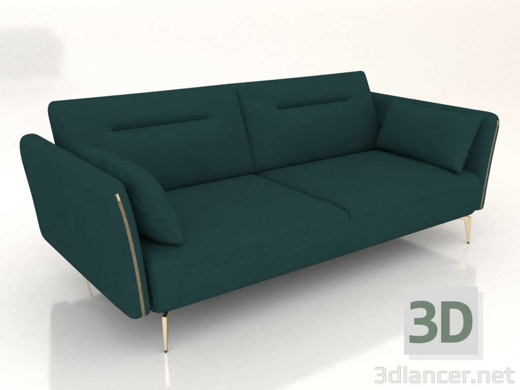 3D Modell Liverpool Schlafsofa (Dunkeltürkis - Gold) - Vorschau