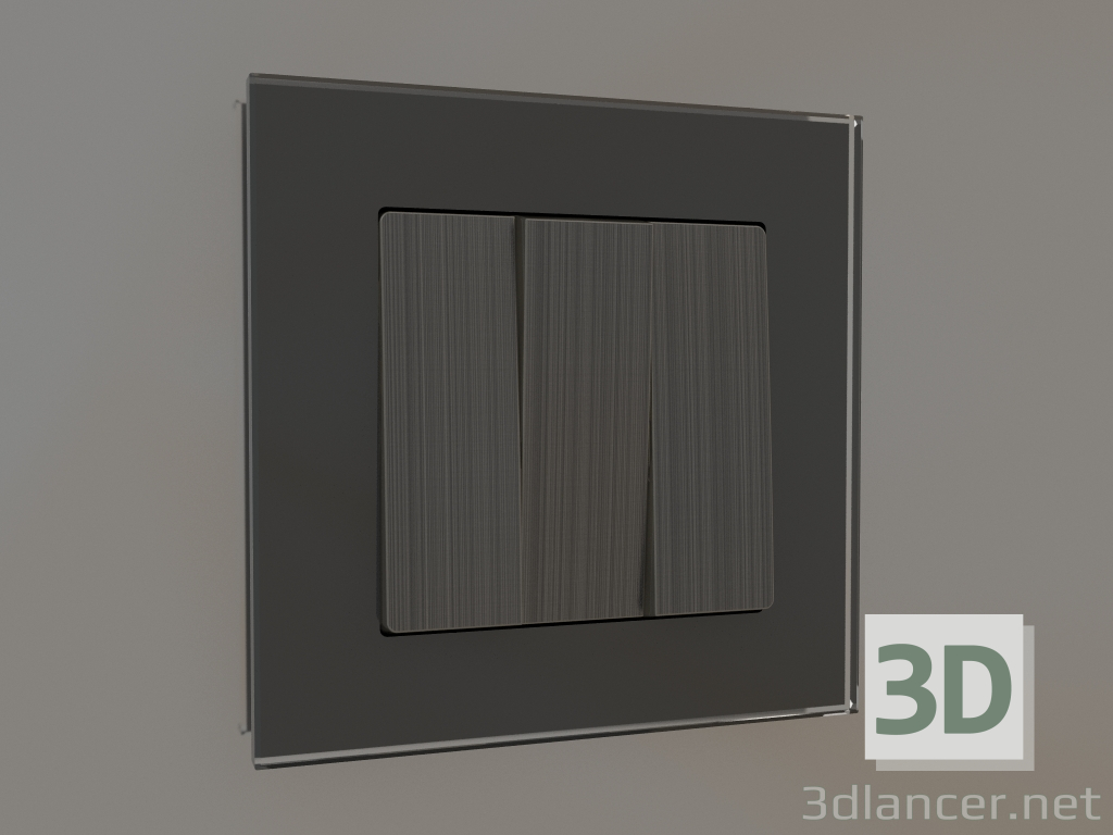 3D Modell Dreifachschalter (Bronze) - Vorschau