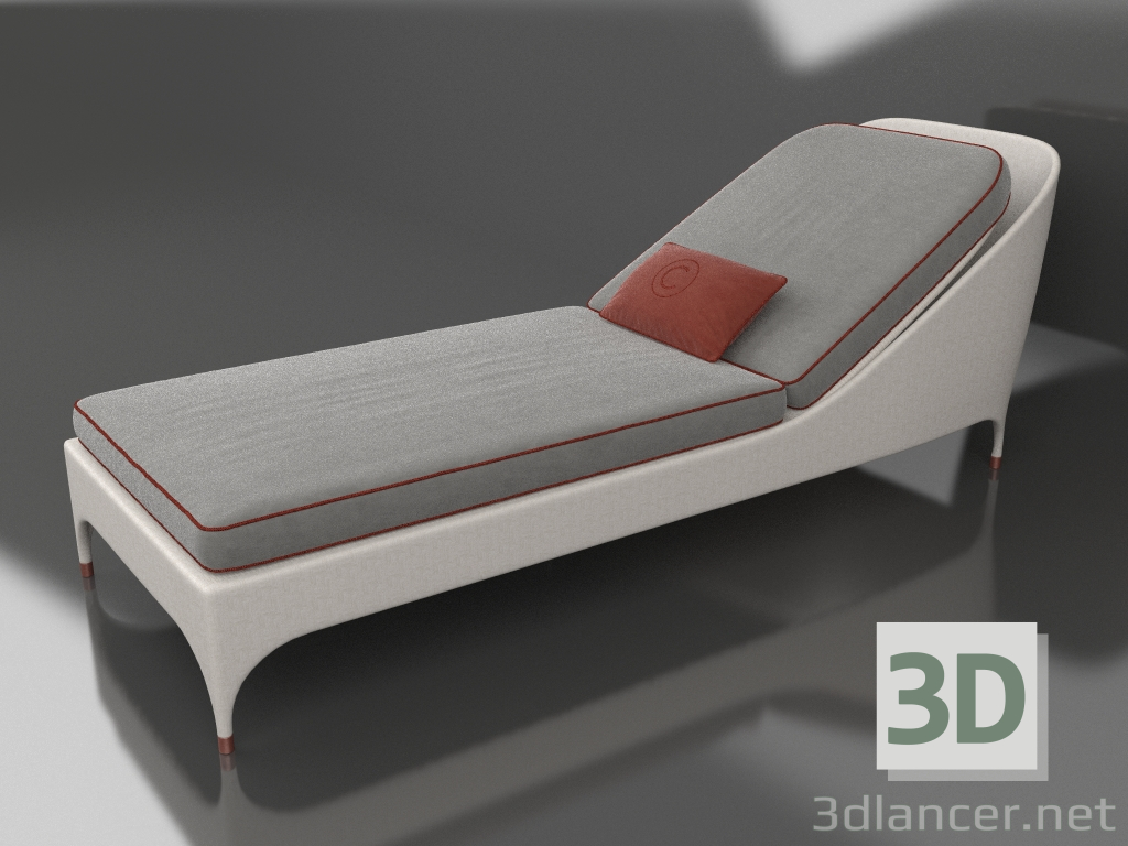 3D modeli Güneşliksiz 1 kişilik şezlong (OD1001) - önizleme