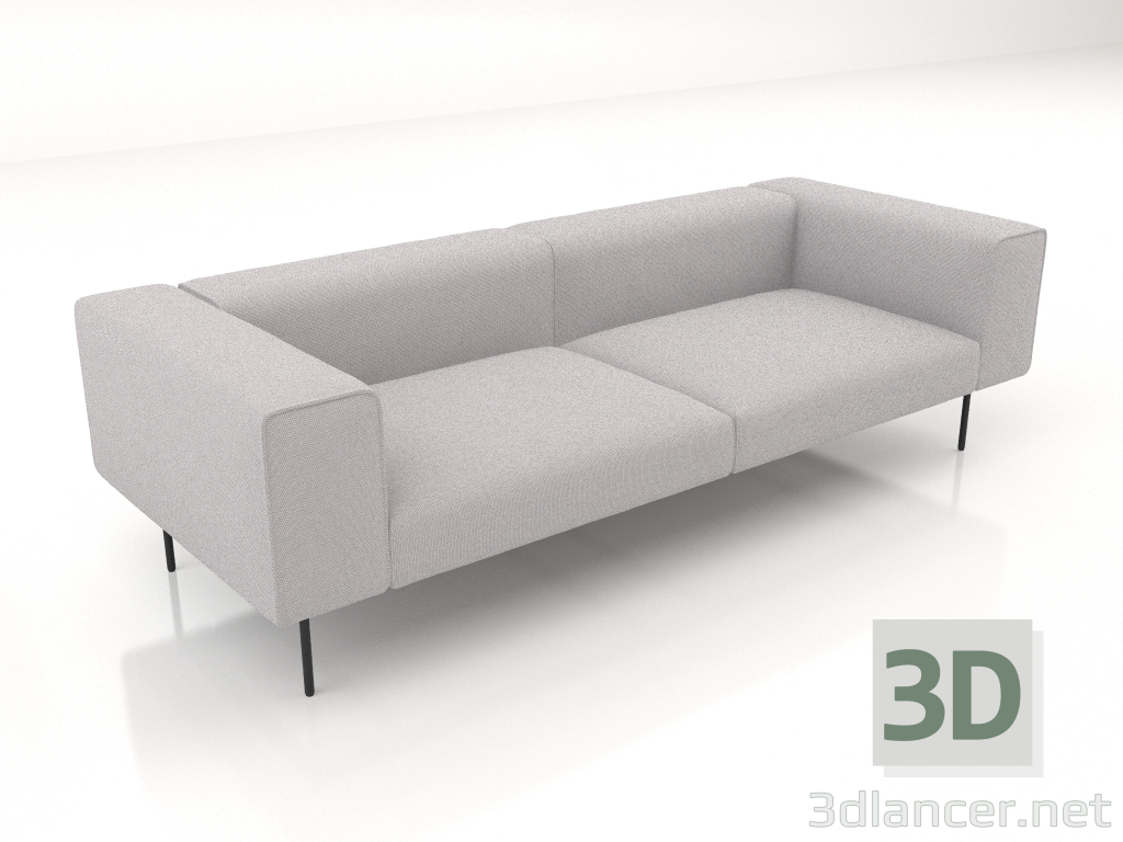 3d model 3 seater sofa - preview