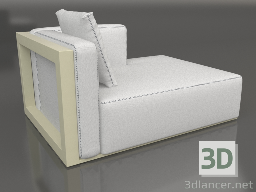 Modelo 3d Módulo de sofá, seção 2 direita (ouro) - preview