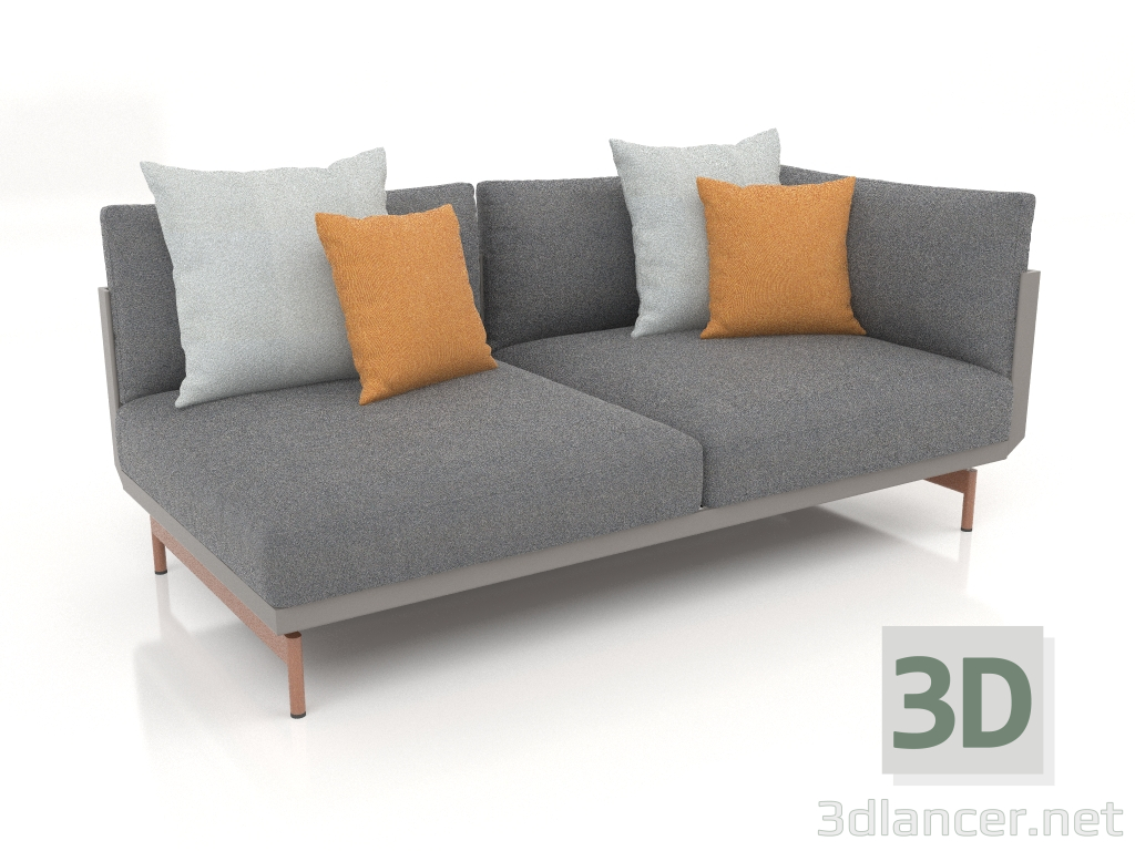 3d model Sofa module, section 1 right (Quartz gray) - preview